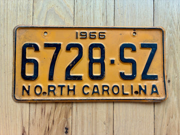 1966 North Carolina License Plate