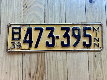 1939 Minnesota License Plate