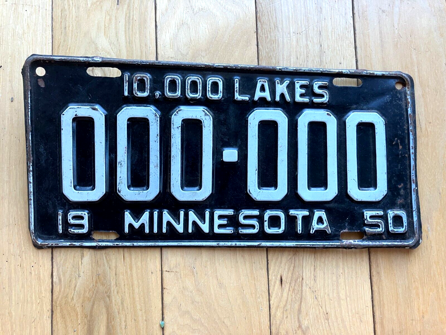 1950 Minnesota Sample License Plate