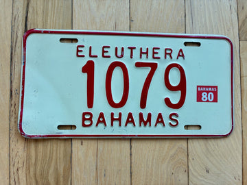 1980 Bahamas Eleuthera License Plate