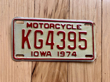 1974 Iowa Motorcycle License Plate