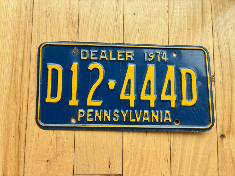 1974 Pennsylvania Dealer License Plate