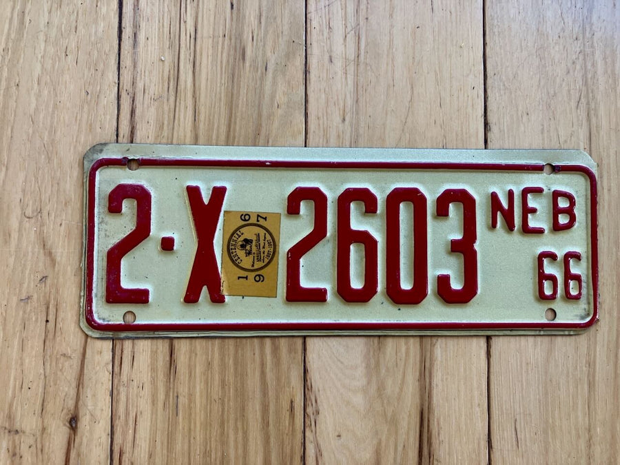 1966 Nebraska Farm Trailer License Plate