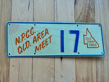 1983 NPCC Queensland Area Meet Booster License Plate