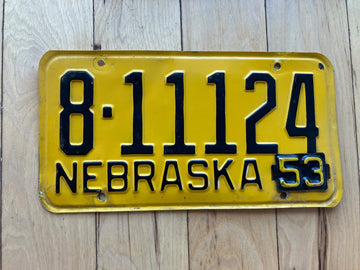 1953 Nebraska License Plate