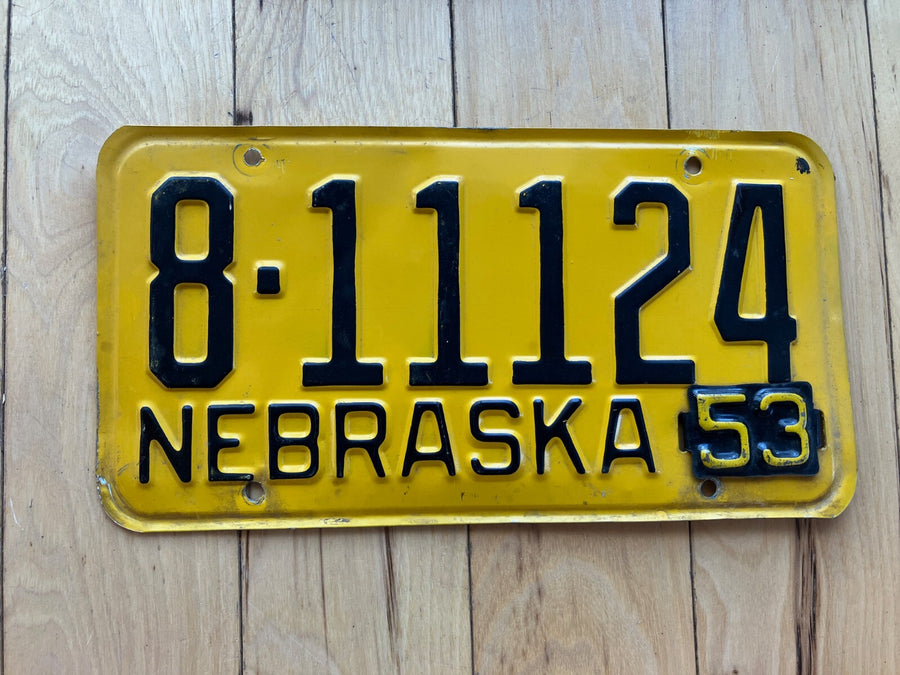 1953 Nebraska License Plate