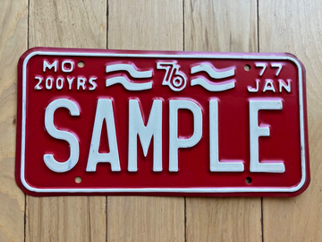 1977 Missouri Sample License Plate