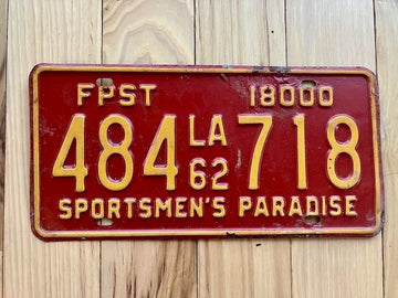 1962 Louisiana Forest Products Semi Trailer License Plate