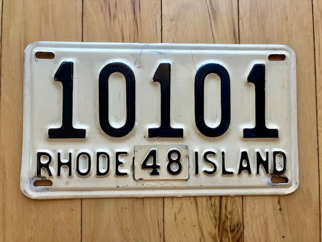 1948 Rhode Island License Plate (Palindrome)
