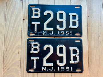 Pair of 1951 New Jersey License Plates