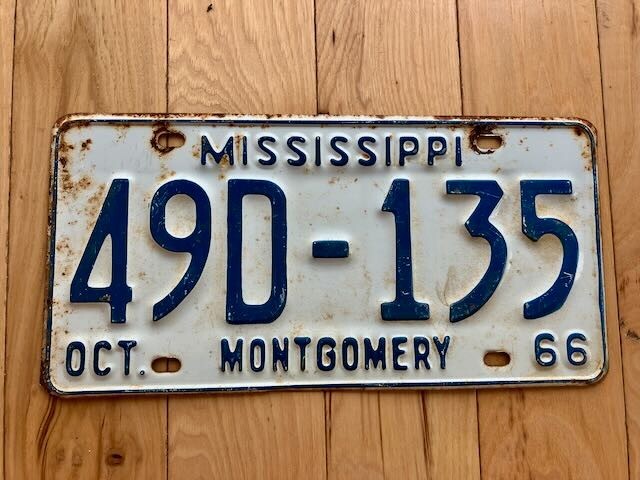 1966 Mississippi Montgomery County License Plate