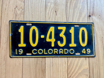 1949 Colorado License Plate