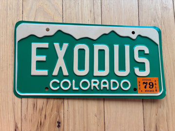 1979 Colorado Vanity License Plate - EXODUS