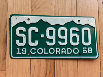 1968 Colorado License Plate