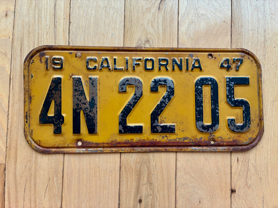 1947 California License Plate