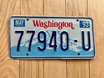 1993 Washington State Truck License Plate (Check With DOL First For YOM)