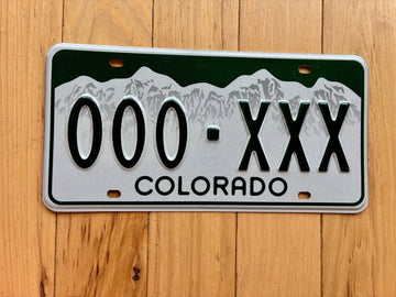 2000 Base Colorado Sample License Plate