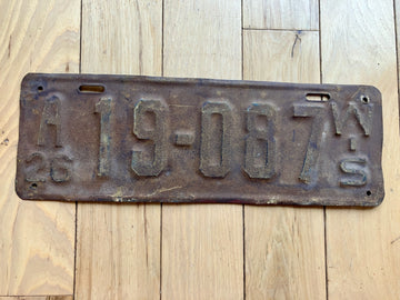 1926 Wisconsin License Plate