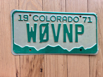 1971 Colorado Amateur Radio License Plate