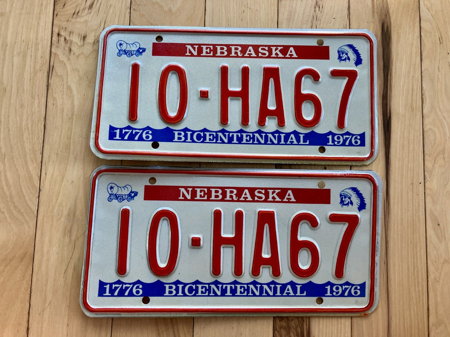 Pair Of 1976 Nebraska License Plates