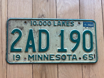 1965 Minnesota License Plate