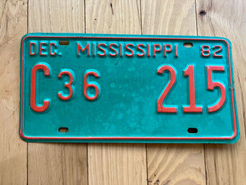 1982 Mississippi License Plate