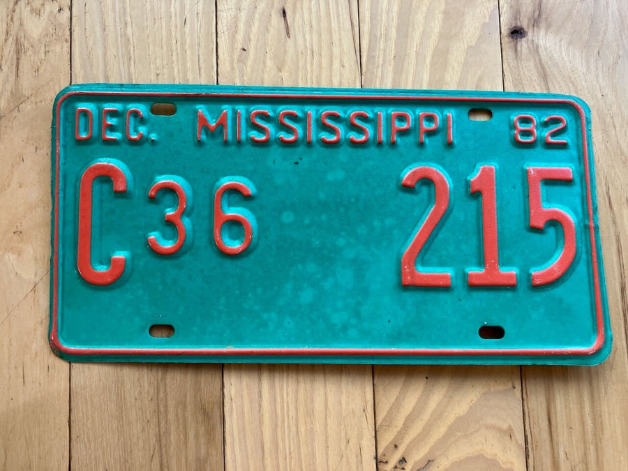 1982 Mississippi License Plate