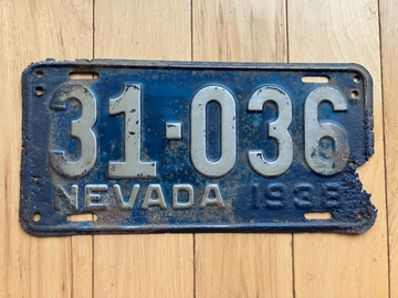 1938 Nevada License Plate - Does Not Look Better In Person