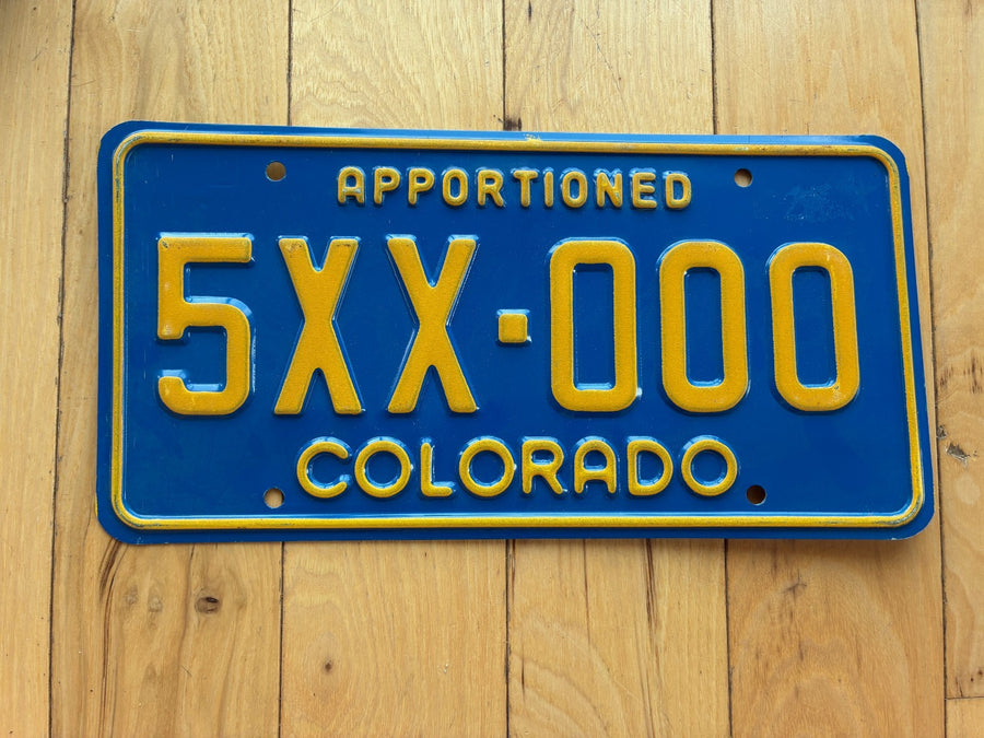 1980s Colorado Apportioned Sample License Plate