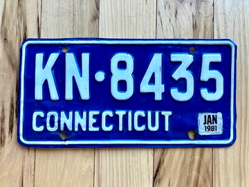 1981 Connecticut License Plate