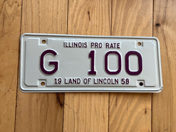 1958 Illinois Pro Rate License Plate