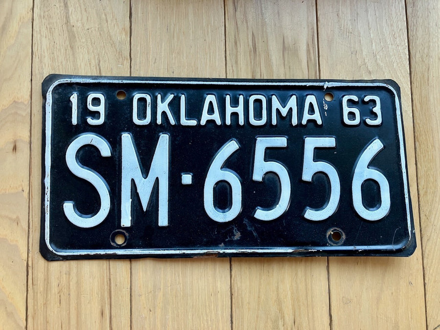 1963 Oklahoma License Plate