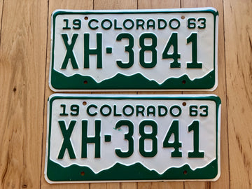 Pair of 1963 Colorado License Plates