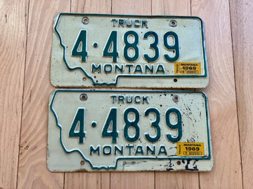 Pair of 1969 Montana Truck License Plates