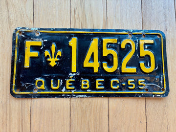 1955 Quebec License Plate
