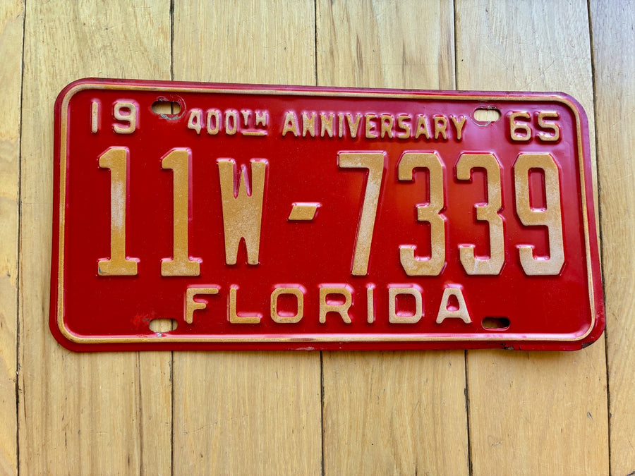 1965 Florida License Plate - Numbers YOM Clear