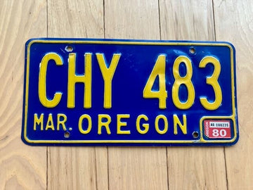 1980 Oregon License Plate