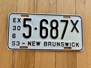 1953 New Brunswick Commercial Half Year License Plate