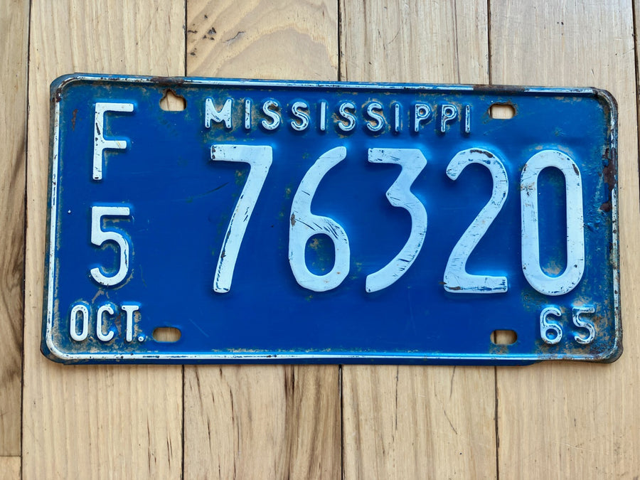 1965 Mississippi F5 License Plate