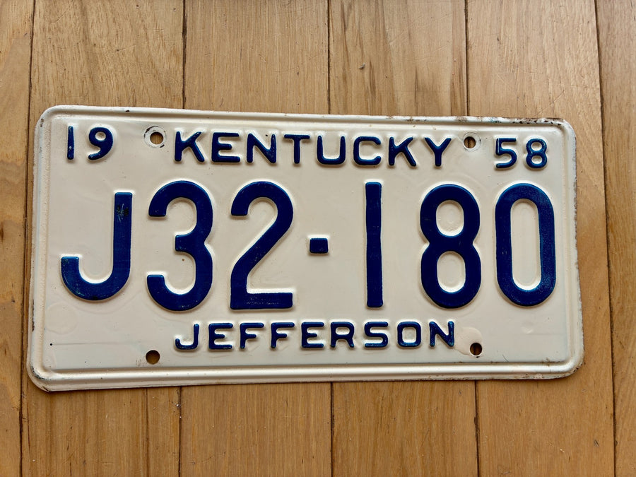1958 Kentucky Jefferson County License Plate