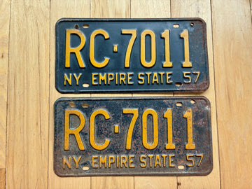 Pair of 1957 New York License Plates