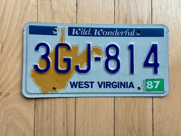 1987 West Virginia License Plate