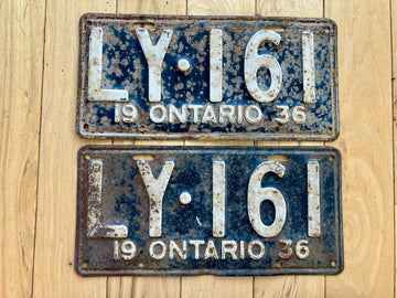 Pair of 1936 Ontario License Plates
