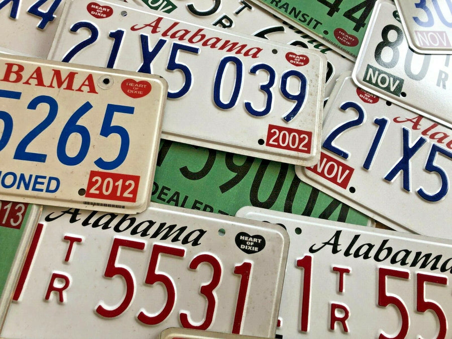 Mixed Lot of 100 Craft Condition Alabama License Plates