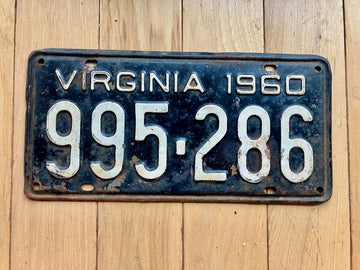 1960 Virginia License Plate