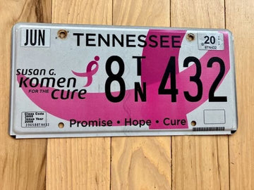 2020 Tennessee Susan G Komen For The Cure License Plate