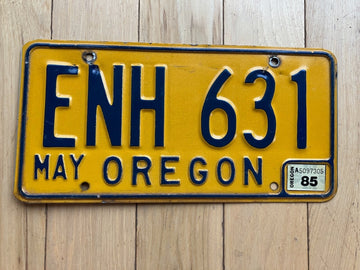 1985 Oregon License Plate