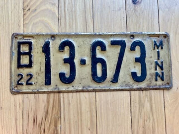 1922 Minnesota License Plate
