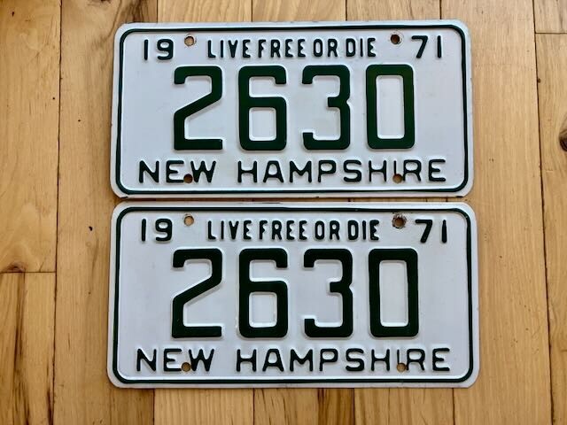 Pair of 1971 New Hampshire License Plates