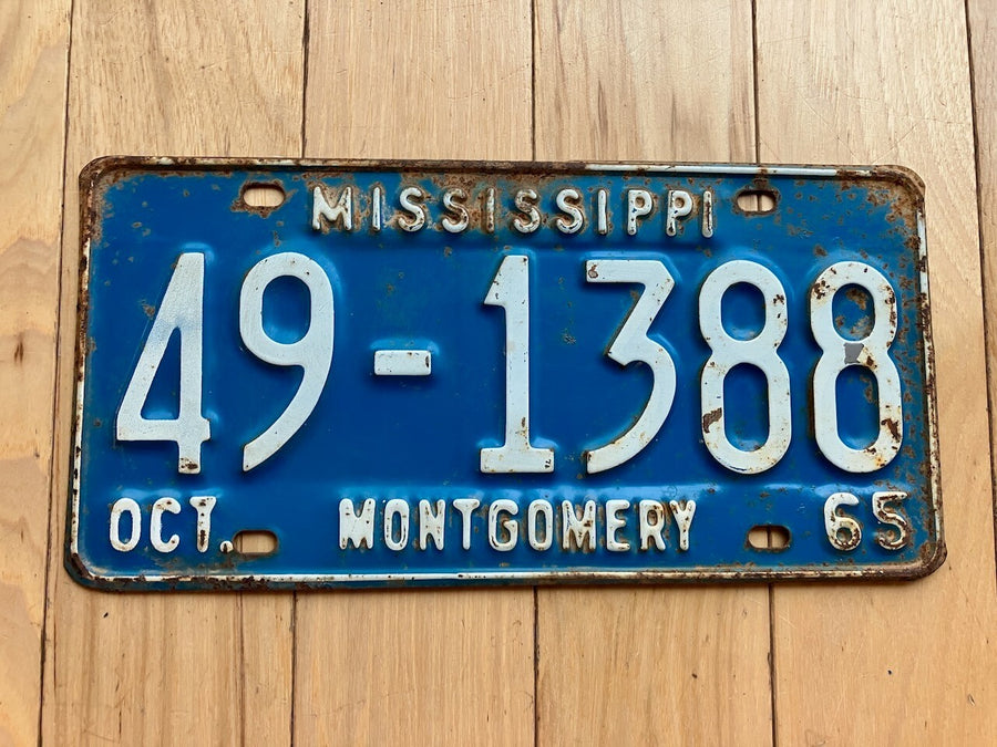 1965 Mississippi Montgomery County License Plate
